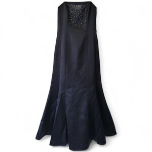 Vintage Princess by Dela-Jo Y2K Strapless Dress Size 4 Black Rhinestones
